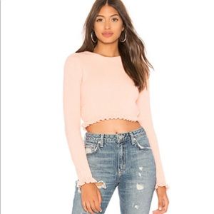 CROPPED SWEATER IN LIGHT PINK Lovers + Friends